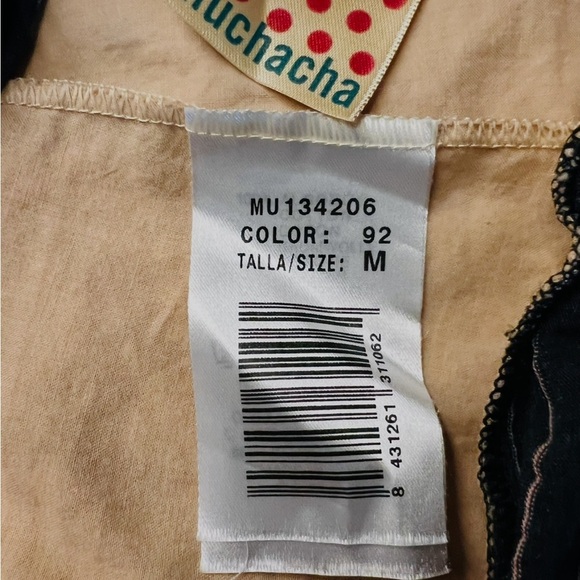 Muchacha Strapless Black and Peach Colored Tiered Midi Casual Dress Size Medium - Picture 12 of 15